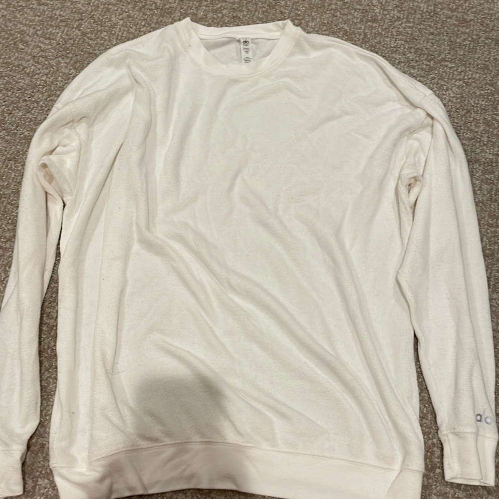 Alo Yoga Soho Pullover Top in Ivory